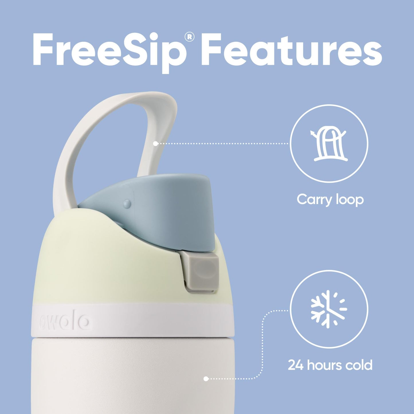 Owala Kids FreeSip Insulated Stainless Steel Water Bottle with Straw for Sports, Travel, and School, BPA-Free Sports Water Bottle, 16 oz, All The Berries