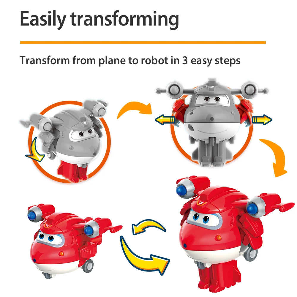 36 Types Super Wings 2" Scale Mini Transforming Anime Deformation Plane Robot Action Figures Transformation Toys For Kids Gifts