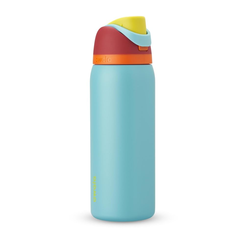 Owala Kids FreeSip Insulated Stainless Steel Water Bottle with Straw for Sports, Travel, and School, BPA-Free Sports Water Bottle, 16 oz, All The Berries