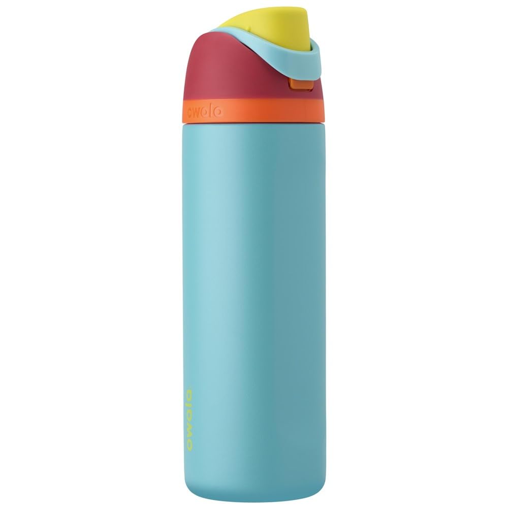 Owala Kids FreeSip Insulated Stainless Steel Water Bottle with Straw for Sports, Travel, and School, BPA-Free Sports Water Bottle, 16 oz, All The Berries