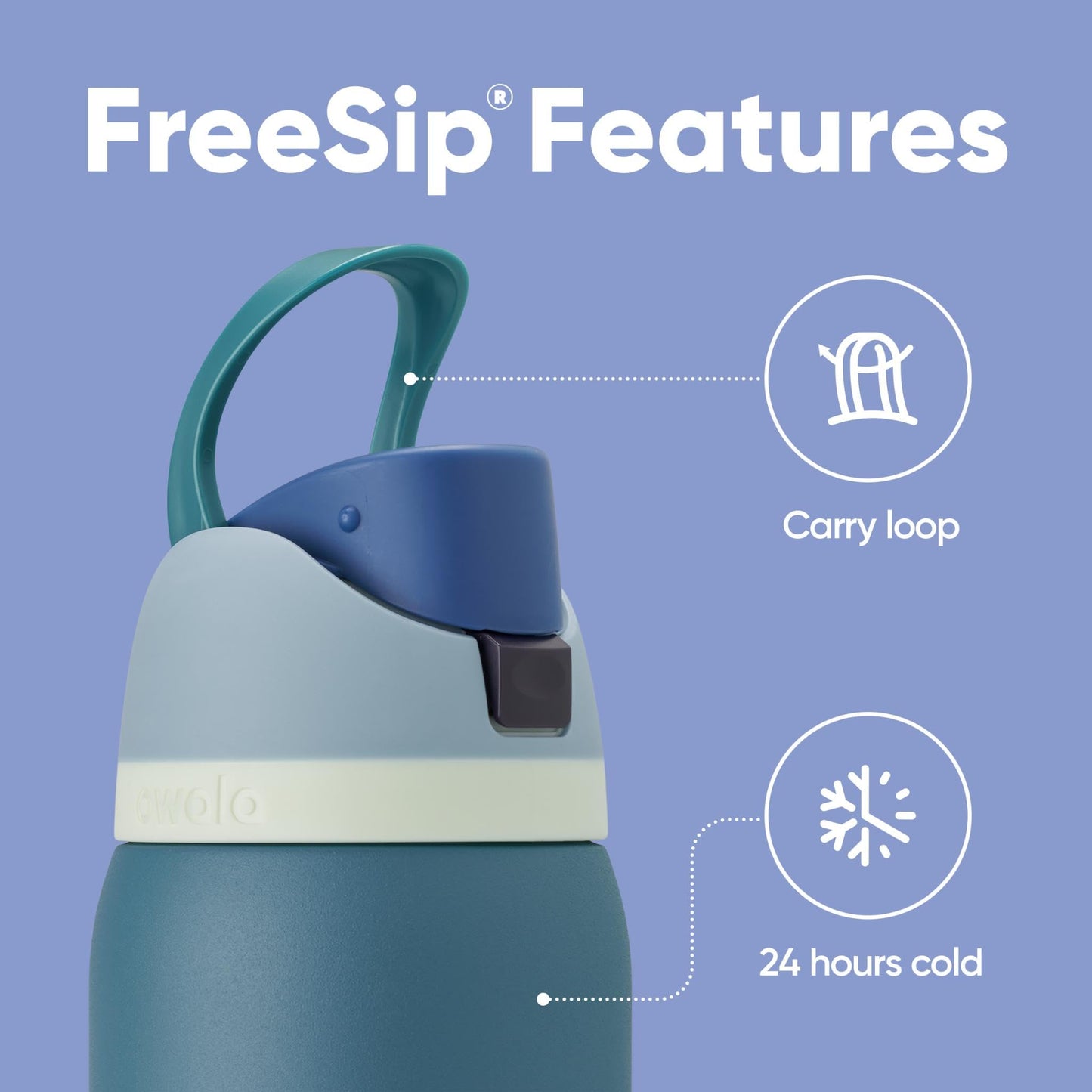 Owala Kids FreeSip Insulated Stainless Steel Water Bottle with Straw for Sports, Travel, and School, BPA-Free Sports Water Bottle, 16 oz, All The Berries