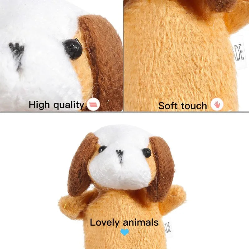 10Pcs Baby Plush Toy Cartoon Animal Family Finger Puppet Role Play Tell Story Cloth Doll Educational Toys For Children Kids