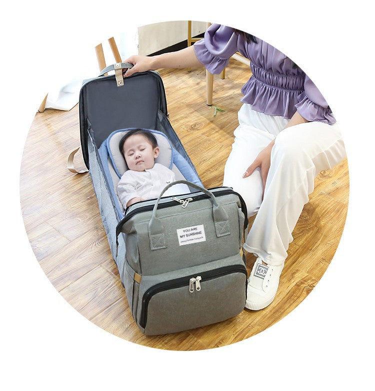 Cross-border new bed bag one mummy bag going out handbag mother and baby bag portable multi-functional mother bag backpack