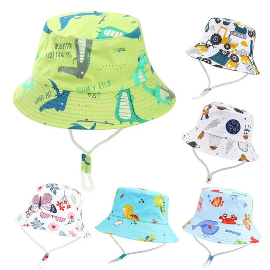 New Summer Panama Baby Girls Hats Cartoon Boys Fisherman Hat Baby Sun Hat Outdoor UV Bucket Hat Toddler Kids Panama Sun Cap