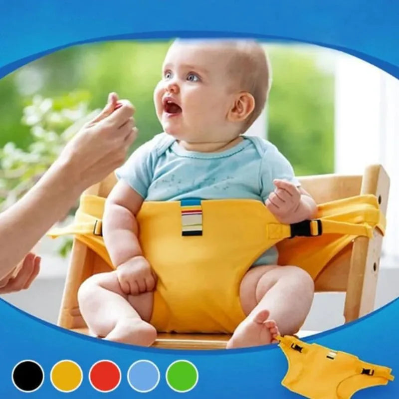 Folding Baby High Seat Strap Portable Kids Baby Chair Travel Washable Infant Feeding Dinning Cover Seat With Safety Belt